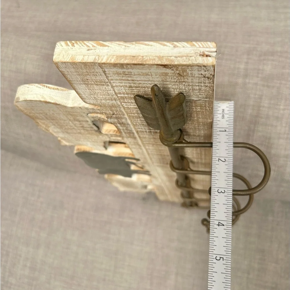 PREMIER HOUSE Wood Metal 3 Pigs Coat Keys Hat Holder Hooks Farmhouse #0615256